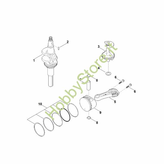 Picture of D - Albero motore, pistone EVC 2000.0 (EVC2000-0001)